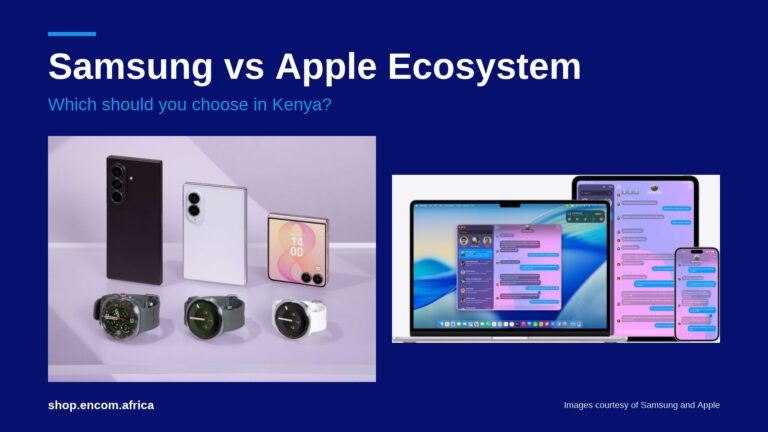 Samsung vs Apple ecosystem: Galaxy Z Fold8, Flip8 and Watch9 beside Apple MacBook, iPad and iPhone